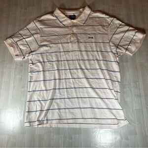 Le Tigre The Classic Men’s Striped Polo. White/Blue. Size Large.